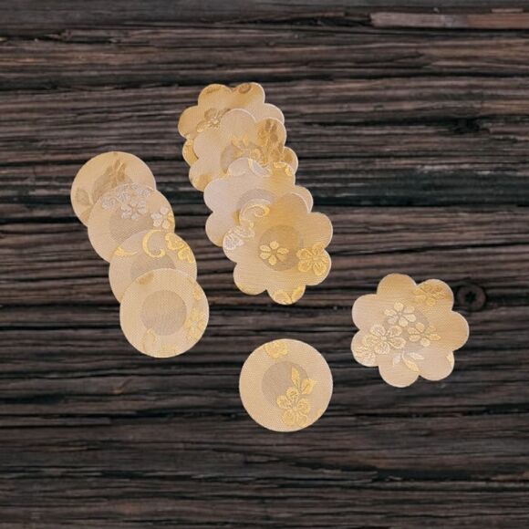 Nude Lace Adhesive Nipple Covers Set of 10 - Picture 1 of 6